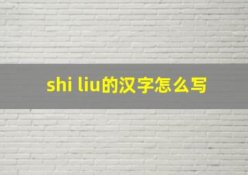 shi liu的汉字怎么写